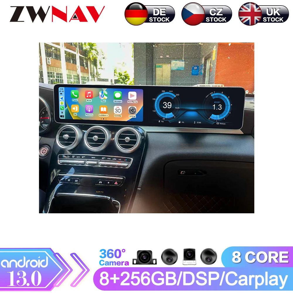 

Автомагнитола для Mercedes Benz V W447 GLC X253 C Class W205 C180 C200 C220 C300 C350 Carplay, 12,3 дюйма, Android 13, GPS-навигация