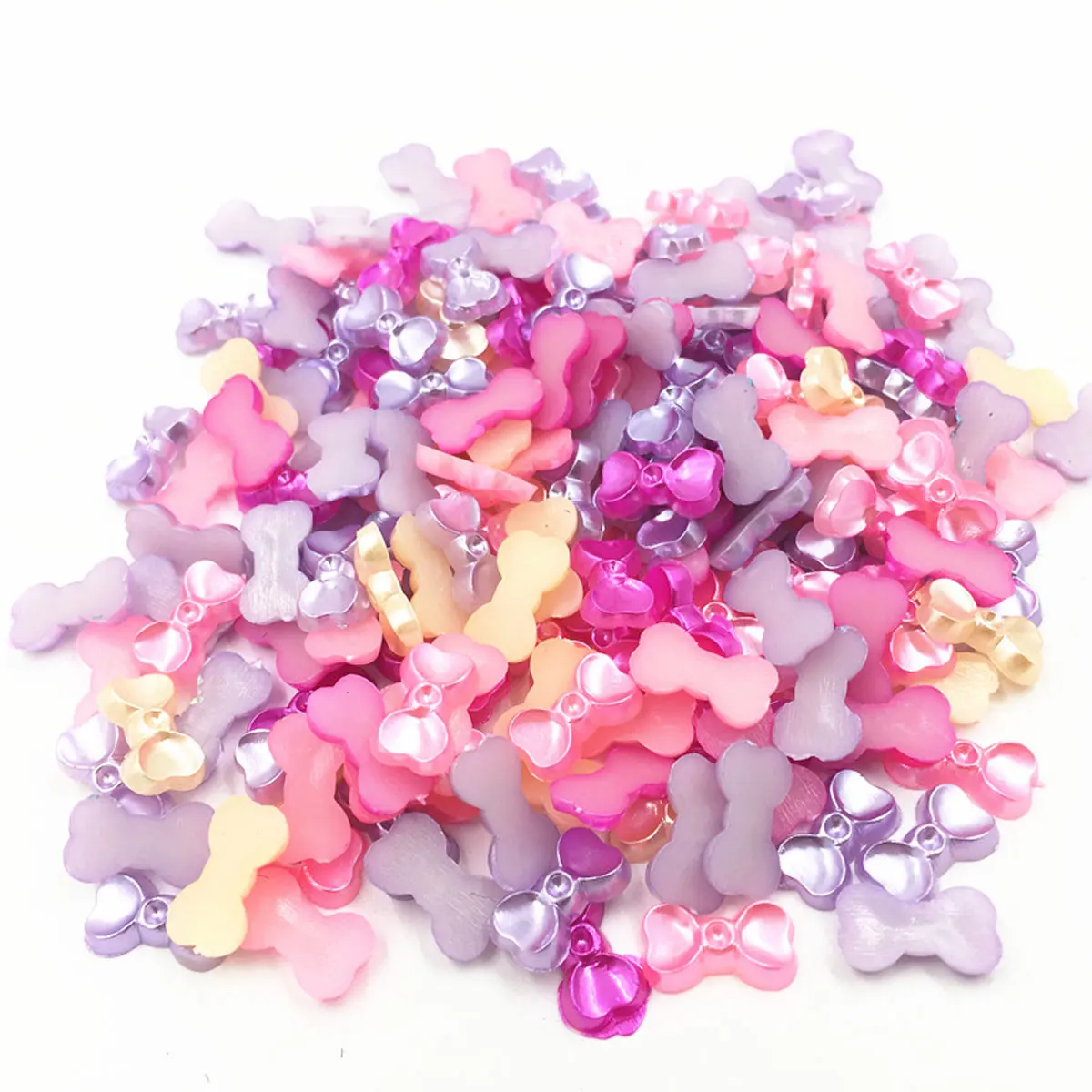 Cameos Random Resin Bow Tiny Cute Plat Back For Nail Decoration Embellishment Craft Jewelry DIY Accessories 14x8mm