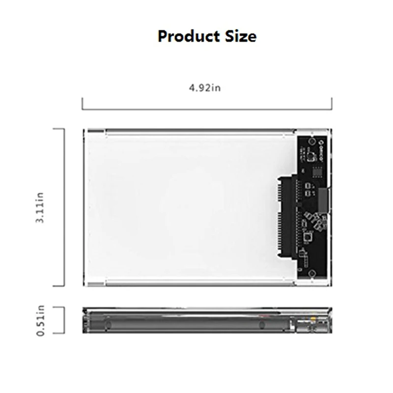 2.5'' USB 3.0 to SATA SSD HDD Hard Drive Disk External Case Enclosure