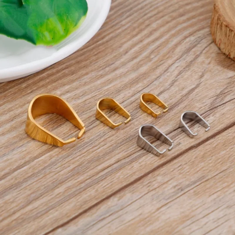 5pcs/lot Stainless Steel Clasps Pinch Clips Bails Charm Buckle Pendant DIY Necklace Bracelet Connectors Jewelry Findings