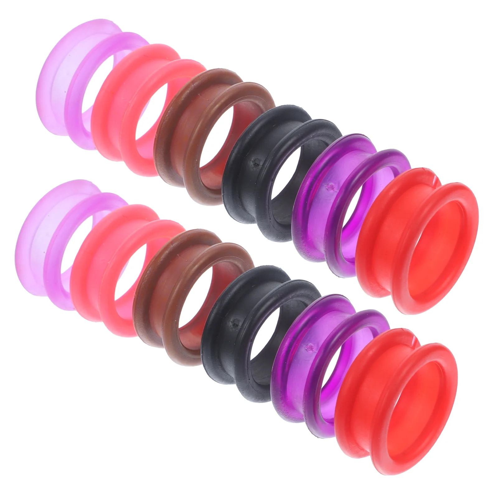 12 Pcs Silicone Ring Finger Callus Protectors for Scissors Grips Rings Pain Relief Silica Gel Inserts Styling Accessory