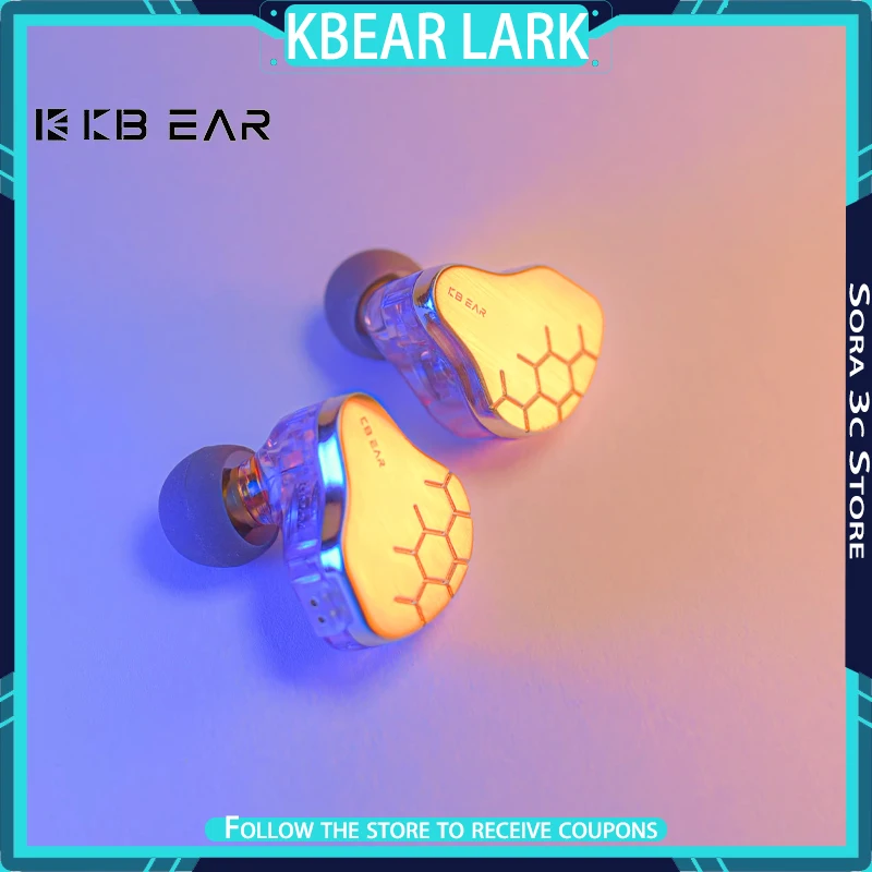 KBEAR Lark in-ear Hybrid Gaming Headset Detachable Cable Design Zi Alloy Surface Cover High Quality Gaming Music Headphones