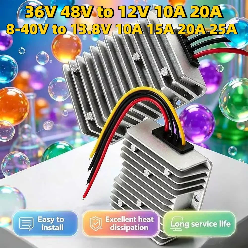 DC 8-40V To 13.8V Automatic Step-Down/Up Voltage Regulator 36V 48V to 12V Waterproof Module Transformer For Golf Cart Club Car