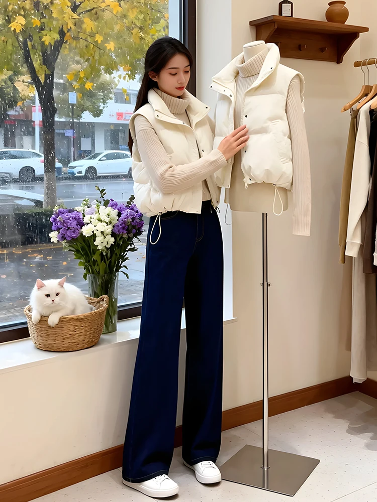 

Женский утепленный хлопковый жилет свободного кроя на молнии, маленький размер, осень-зима, новинка, модный, теплый, утолщенный дизайн