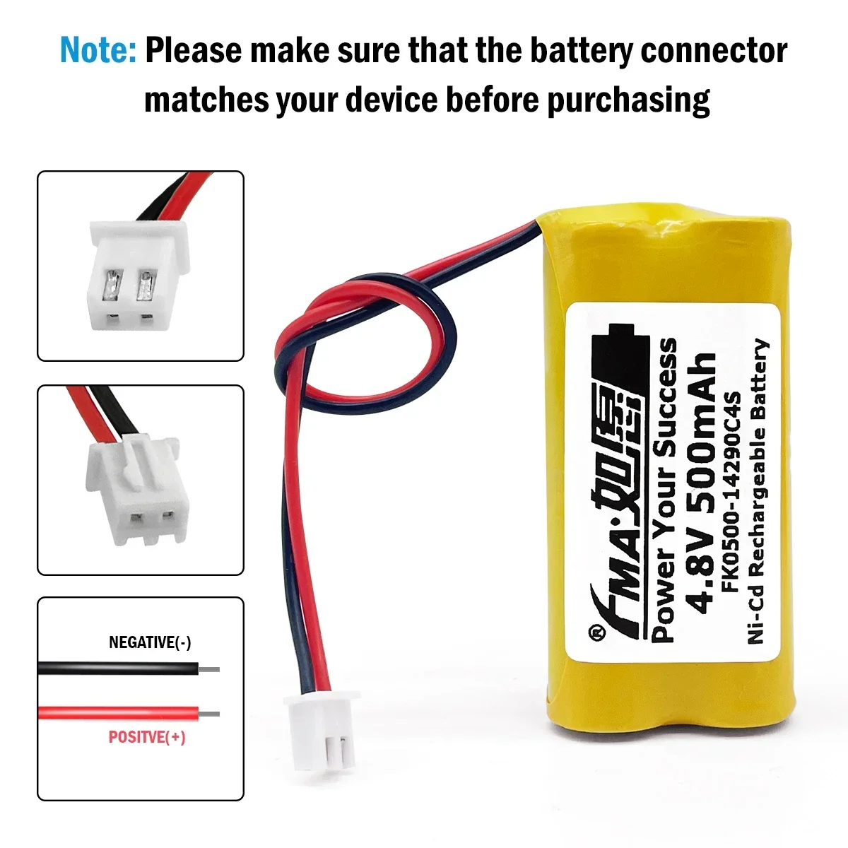 4.8V Ni-Cd 500mAh Ni-MH 700mAh 2/3AA4SH Rechargeable Battery for Cordless Wine Opener Long-Lasting Power view 2