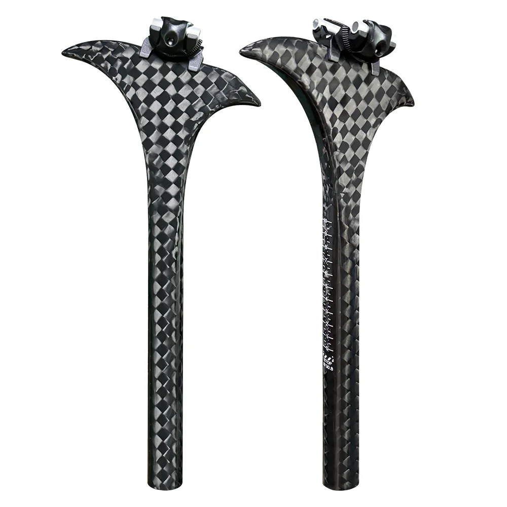 BALUGOEU Carbon MTB Mountainbike Rennrad Sattelstütze für Rennradfahren, Fixed Gear, Windbrems-Sattelrohr 12K glänzend – Detail 5