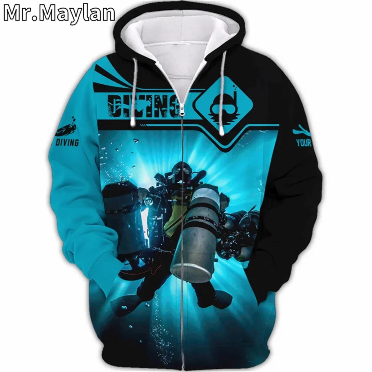 CUSTOM DIVER ZIPPER HOODIE SCUBA DIVING 3D Printed Hoodies Men/Women Sweatshirt Streetwear Pullover Casual Jacket Tracksuits-005