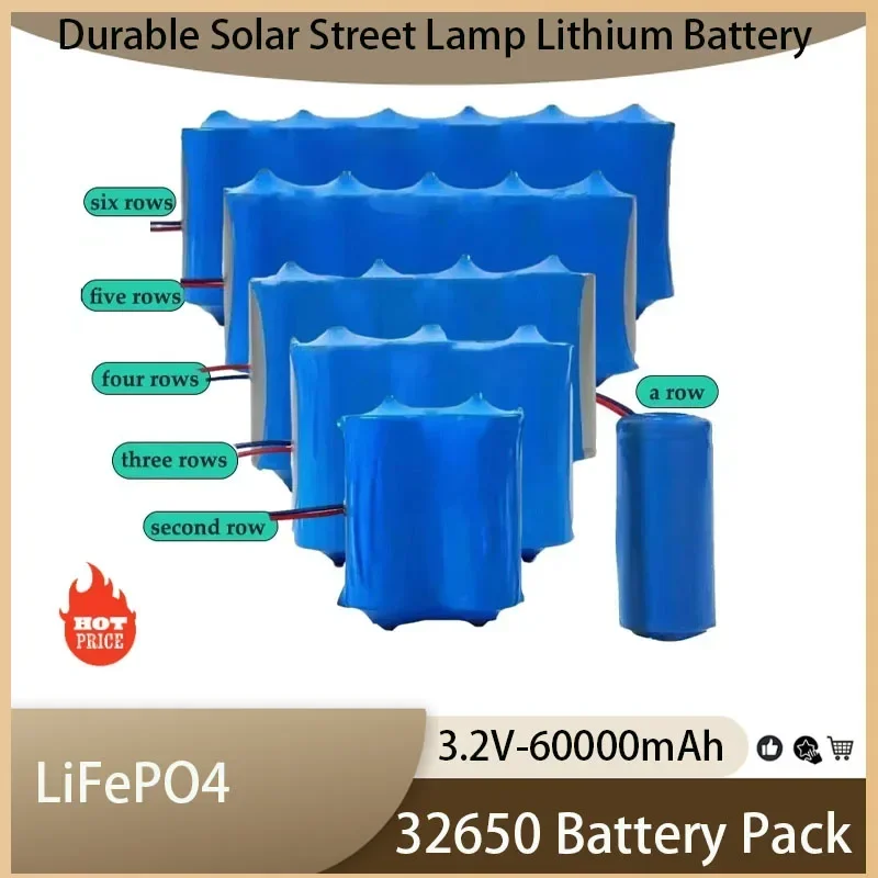 Original 32650 Solar Lamp Battery 3.2V Large Capacity Lithium Battery Solar Street Lamp Floodlight Battery With Protection Panel