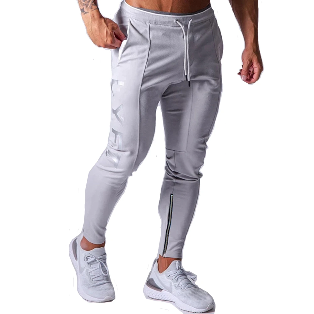 Mens Training Pants GYM Track Sweatpants Joggers Breathable Workout Fitness Male Running Sport Trousers Zipper Bottoms