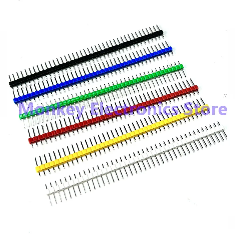 30PCS 40 Pin Header 2.54mm Single Row Male Header Connector Kit PCB Pin Strip Breakable Pin