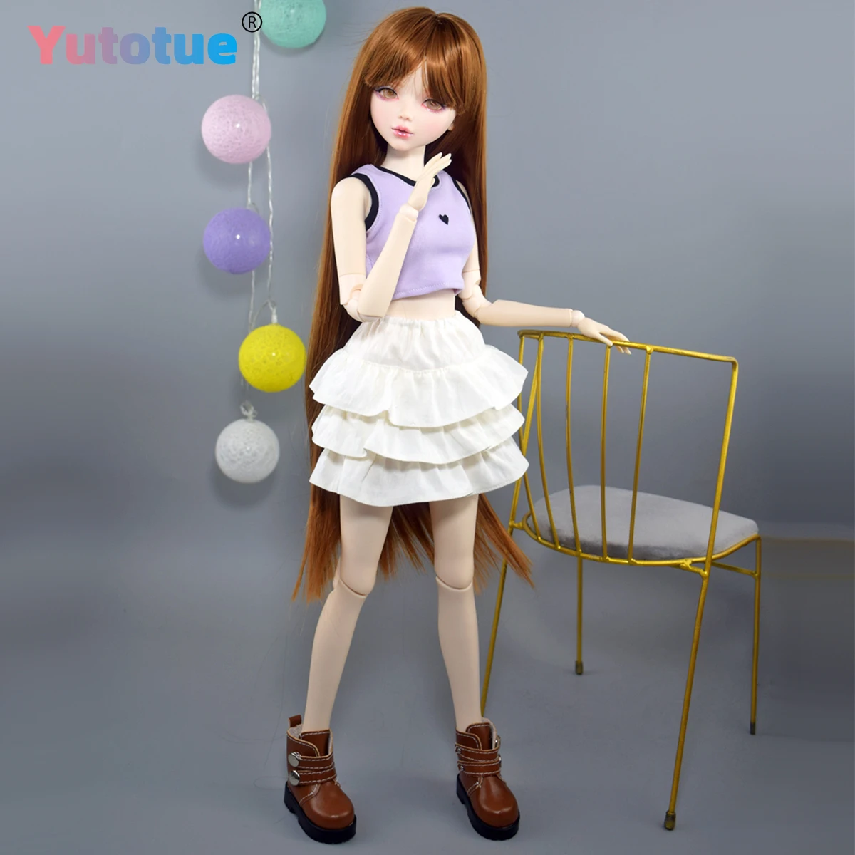 YUTOTUE 56 سنتيمتر ارتفاع دمية أنثى جميلة كبيرة BJD دمية لعبة ماكياج مرسومة باليد نابض بالحياة