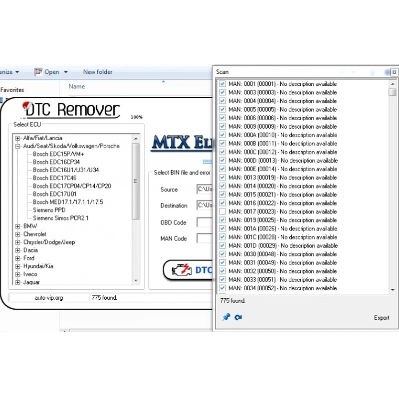 Newest DTC Remover 1.8.5.0 For KESS KTAG FGTECH OBD2 Software MTX DTC Remover 1.8.5 Keygen Full Unlimited Software for Window 7