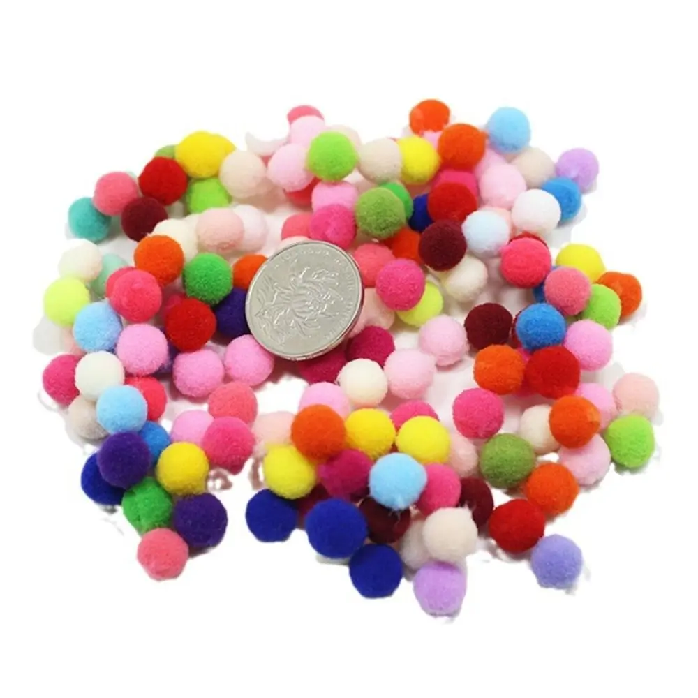 

100 Pcs 10mm Pompom Fur Balls Candy Colors DIY DIY Pom Pom Ball Elasticity Chrismas Colors DIY Plush Ball Christmas Decor