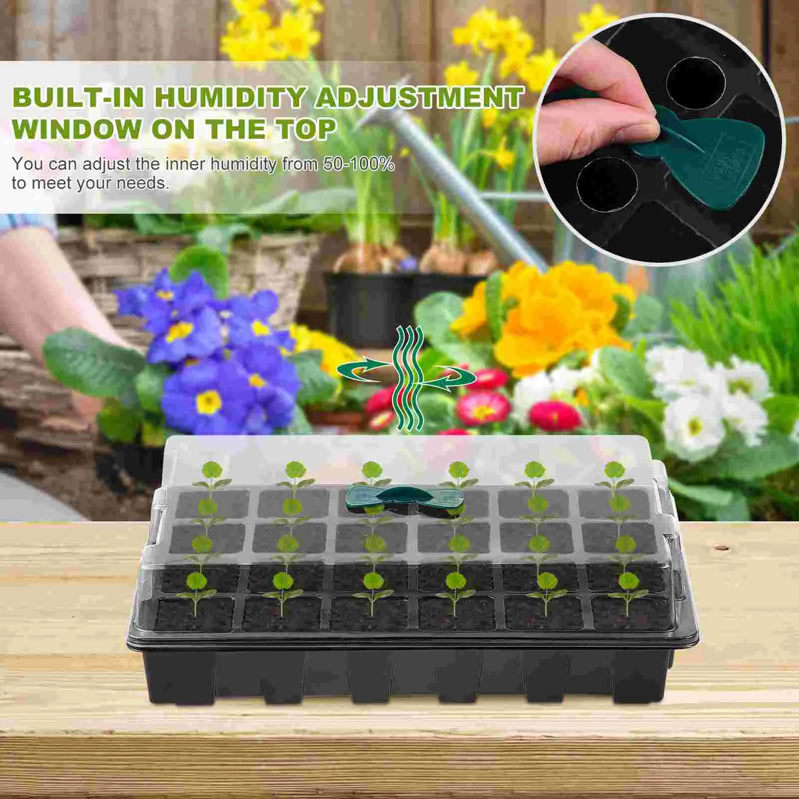 

Growing Trays Starter Cell for Seedlings Suite Propagation Sprouter Kit Propagator