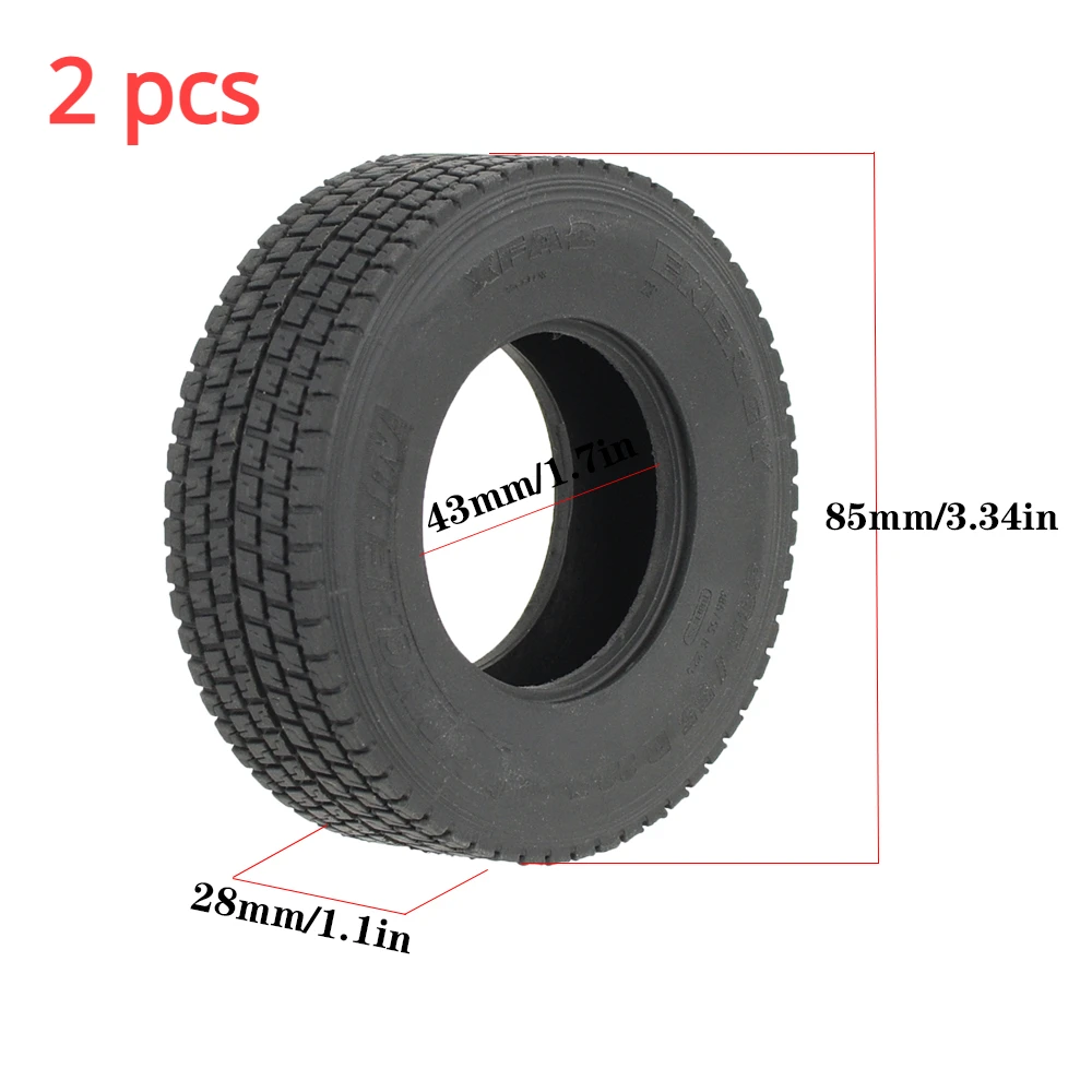 2 Stuks Rubberen Banden voor 1/14 Tamiya RC Truck Auto Voor Scania 770S Voor Volvo FH16 Voor Man