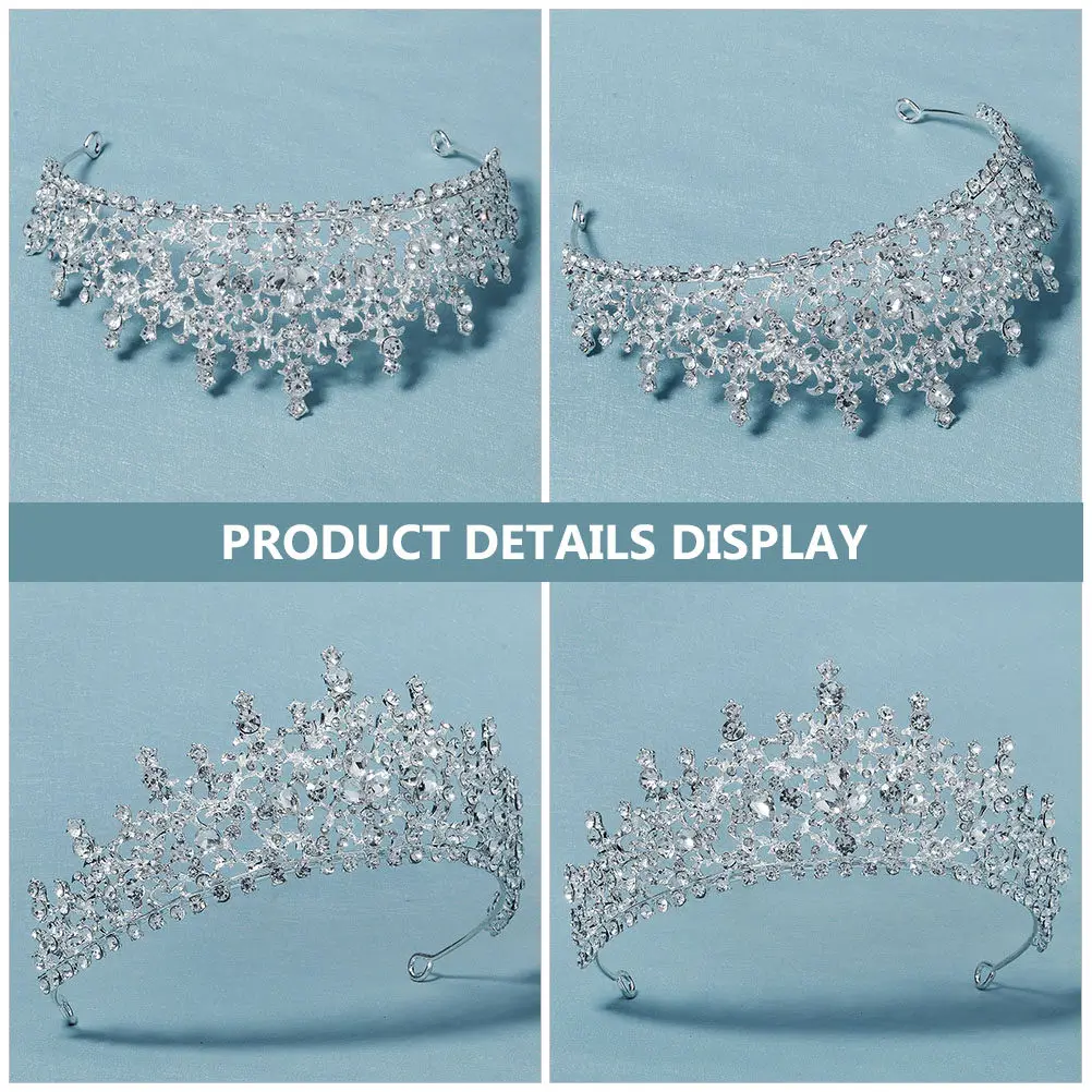 

Elegant Bridal Rhinestone Tiara Charming Crown Wedding Party Headdress Delicate Crown Headwear Decorative Tiara