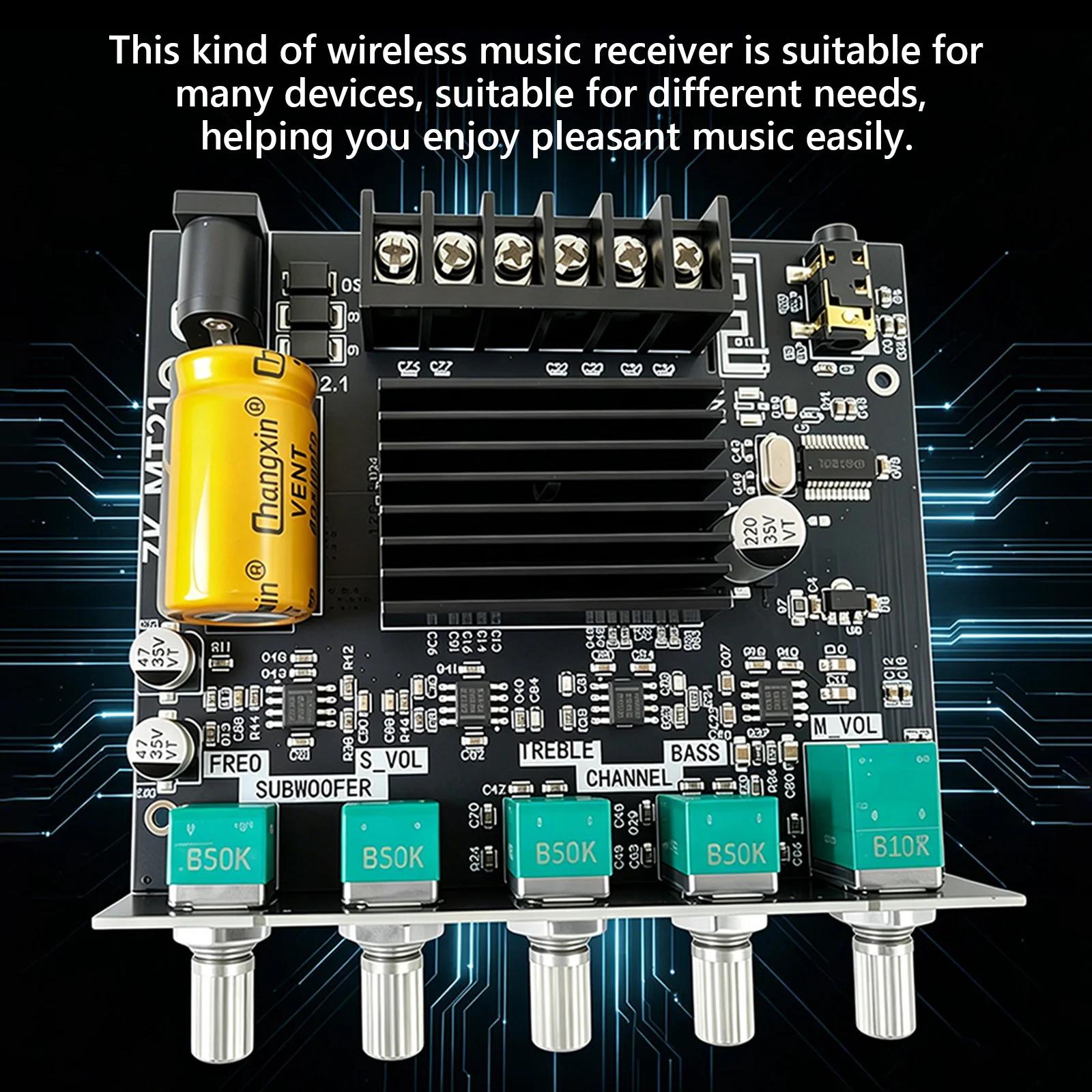 ZK-MT21 Subwoofer Digital Power Amplifier Board 2.1 Channel Stereo Amp Module view 3