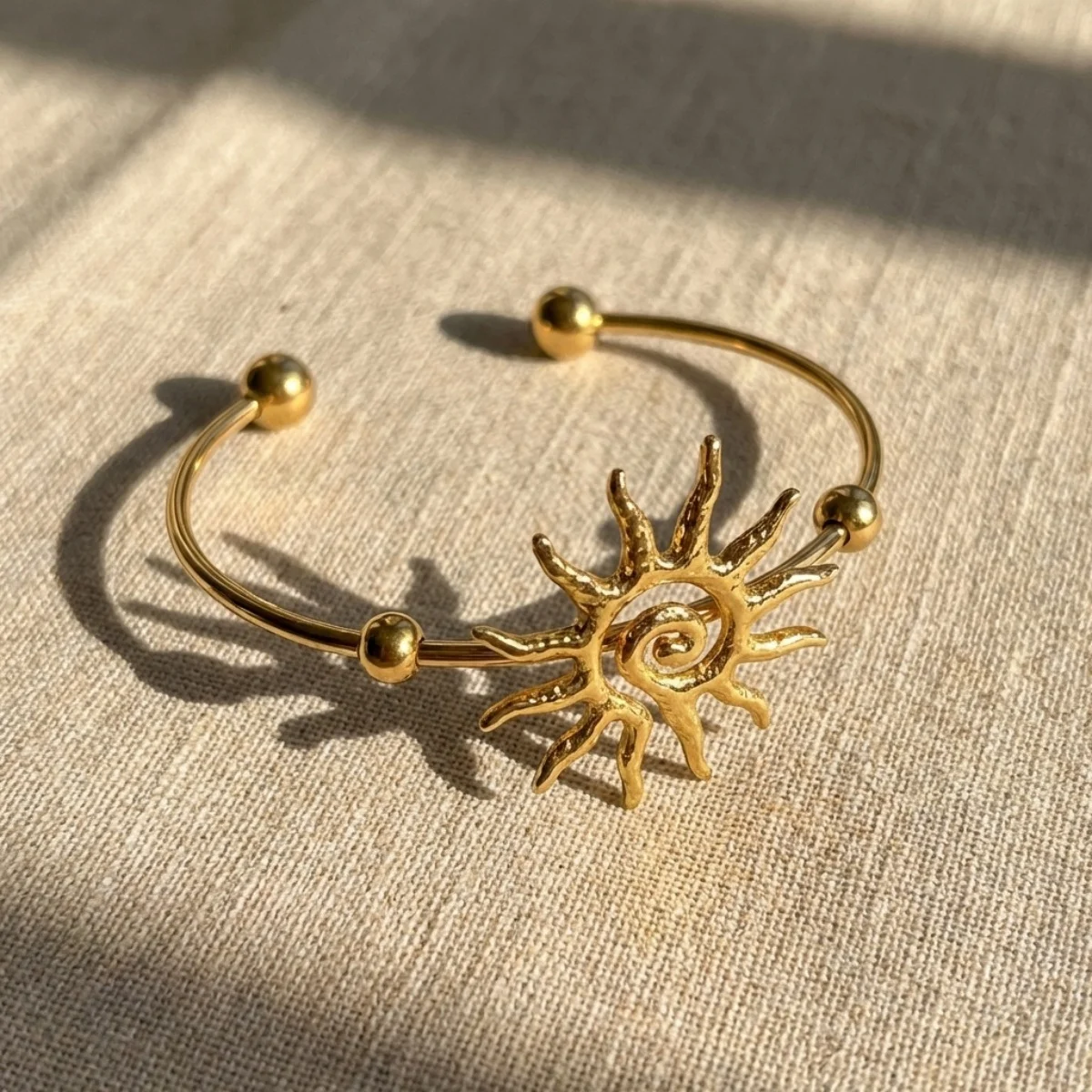 Einfache Edelstahl-Sonnenarmbänder für Damen und Herren, Gänseblümchen-, Muschel-, Spiral-, Oktopus-, Schildkröten-Armreif, Ozean-, Strand-, Urlaubsschmuck – Detail 19