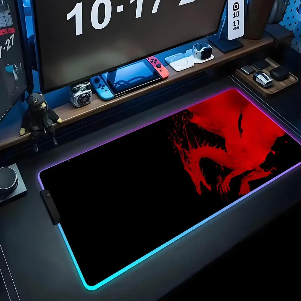 

the doragon game Mouse Pad RGB Gaming Mousepad Big LED Pad PC Desk Mat Luminous Mouse Pad Large Keyboard Mats Table Rug With