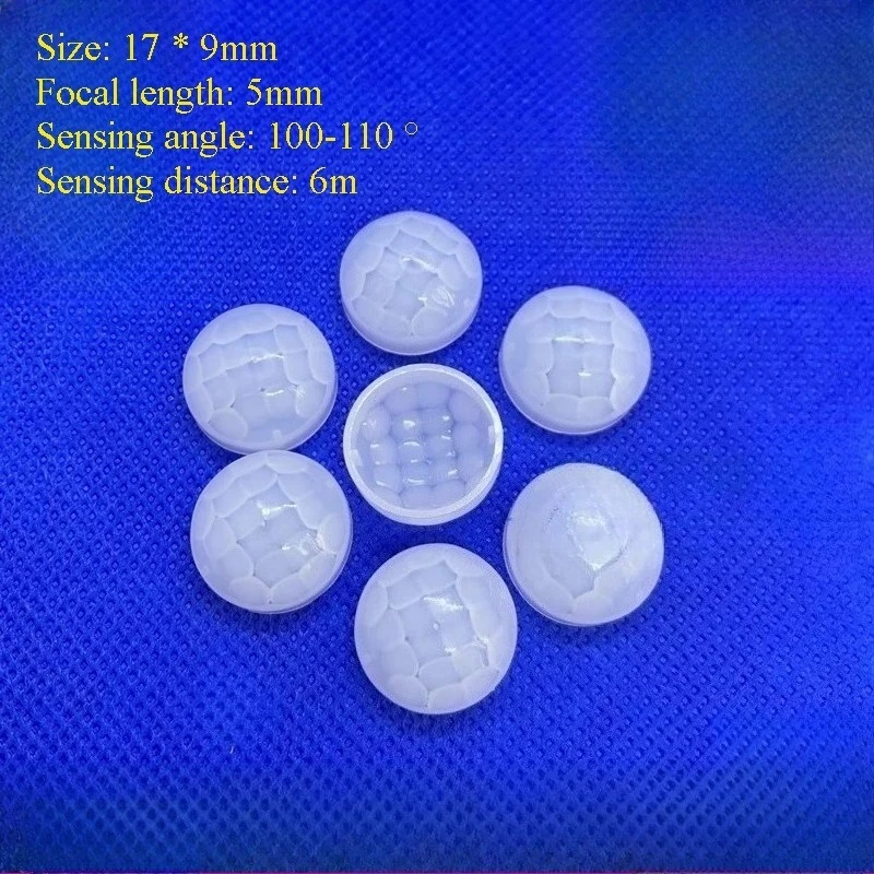

10PCS White Black Diameter 17mm PIR Human Body Infrared Induction Fresnel Lens Optical HD PE NF-IR Lenses