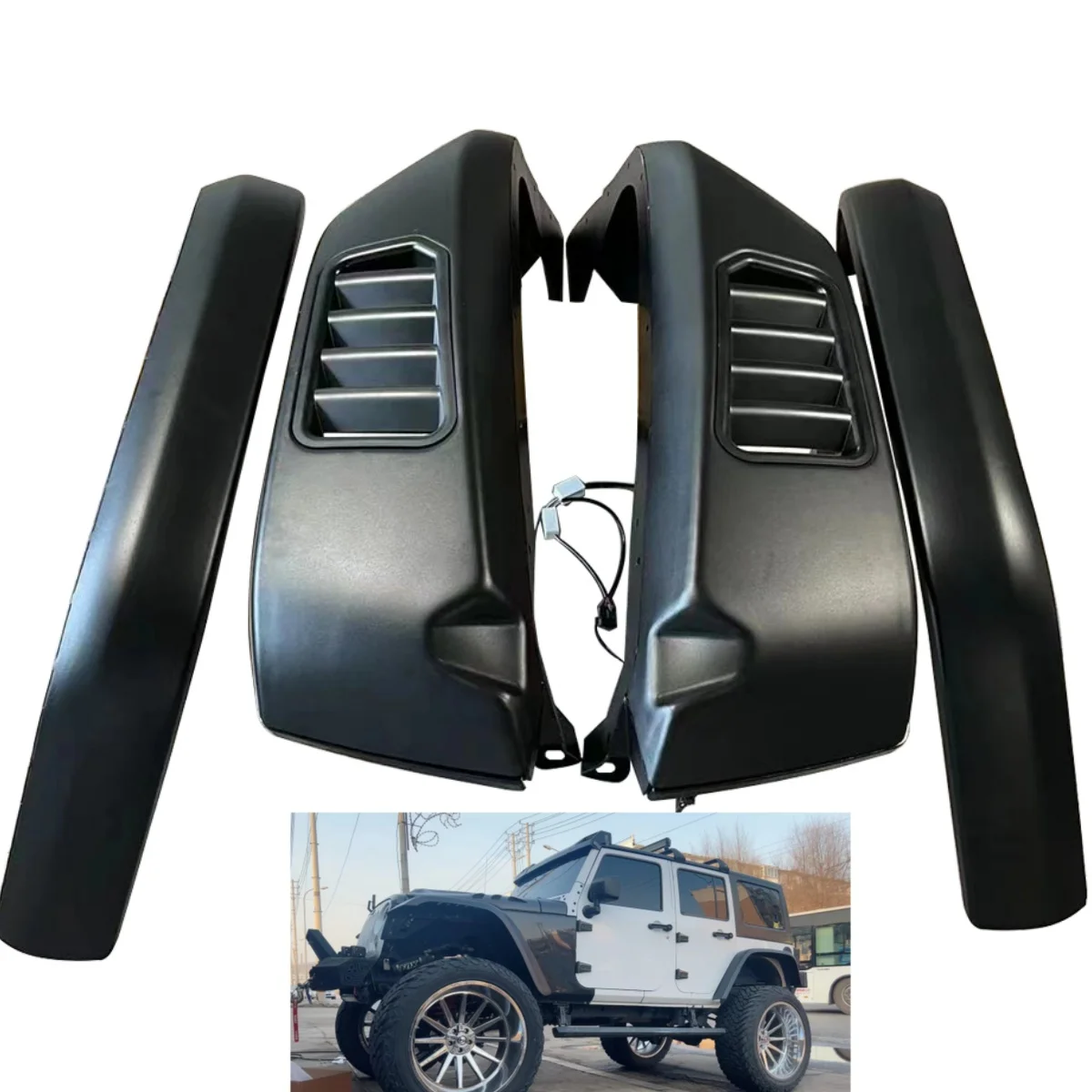 

JT 4 шт. переднее и заднее крыло из алюминиевого сплава для Jeep Wrangler JK JL JT 2007+ JL1286 LantSun