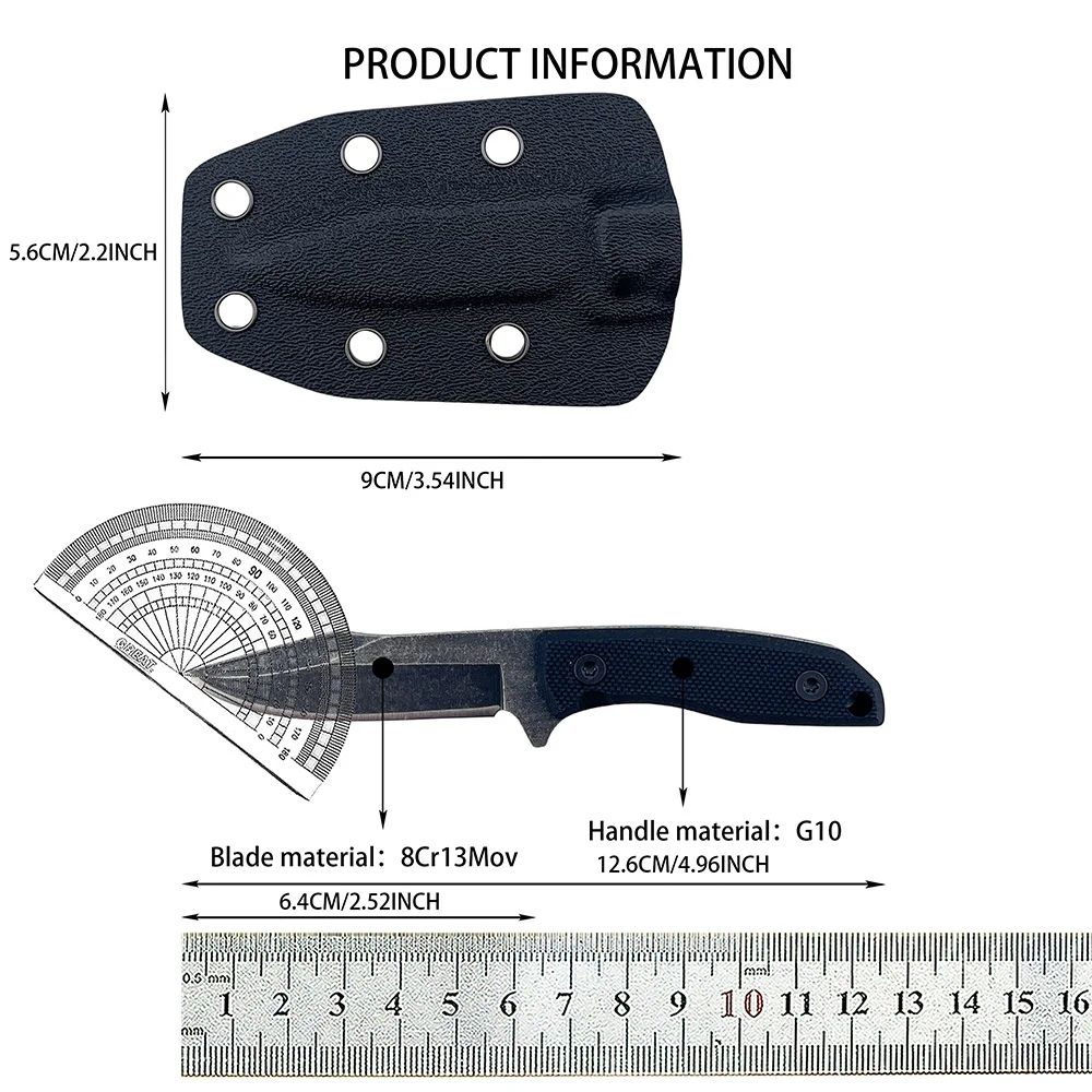 Jungle Exploration EDC Multitools Multi-purpose 8Cr13Mov Outdoor Straight Knife Camping Fishing Mountaineering Utility Cutter