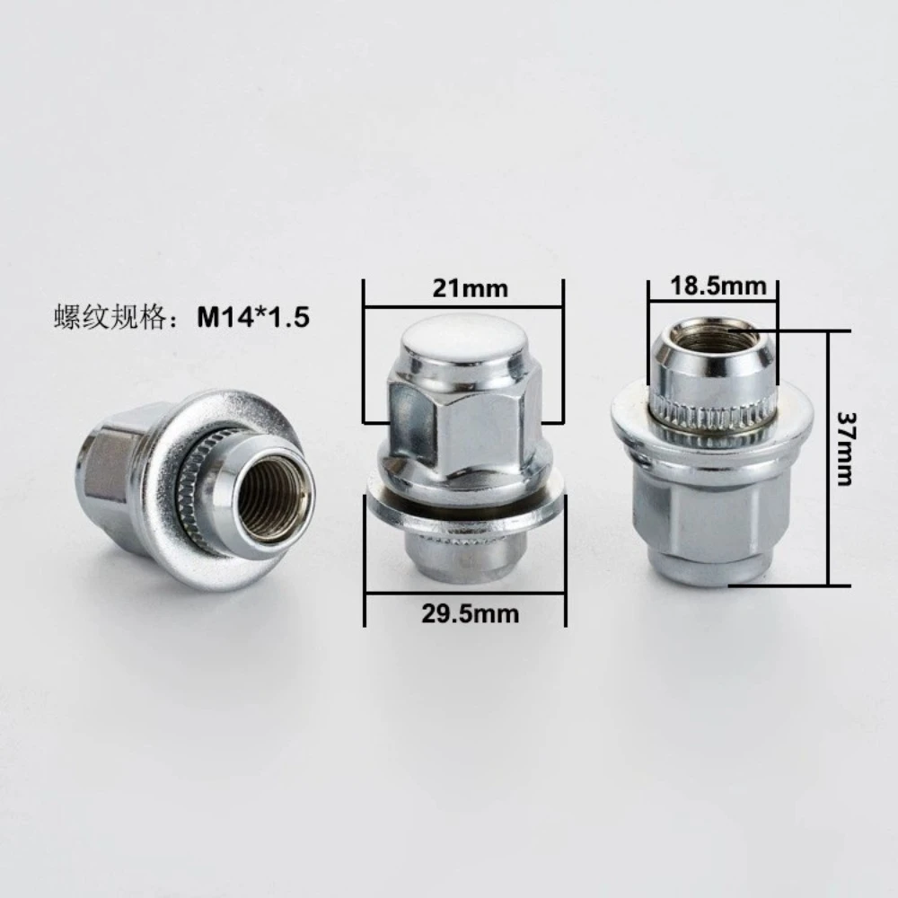 5pcs Mag Seat Wheel Lug Nuts Hub Screws For Toyota Lexus M14x1.5 Hex 21mm Thickness 37mm