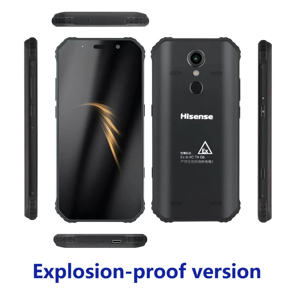 Hisense-D6 robusto móvel à prova de explosão, 5.99 ", FHD, 4G, 64G, Android 8.1, IP68, à prova de explosão, AGMA9, mesmo modelo