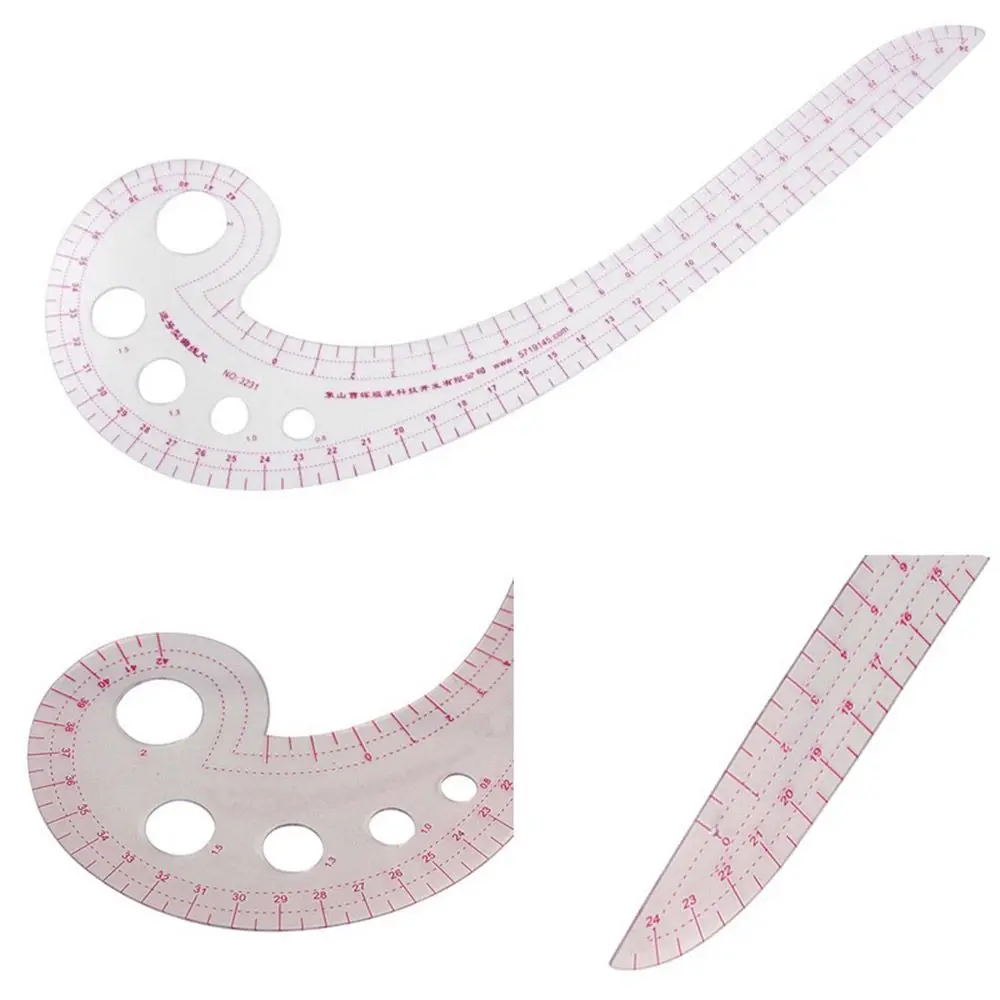 for Dressmaking Tailor Grading Metric Transparent Plastic Spline Design Measure Ruler French Curve Ruler Sewing Tool