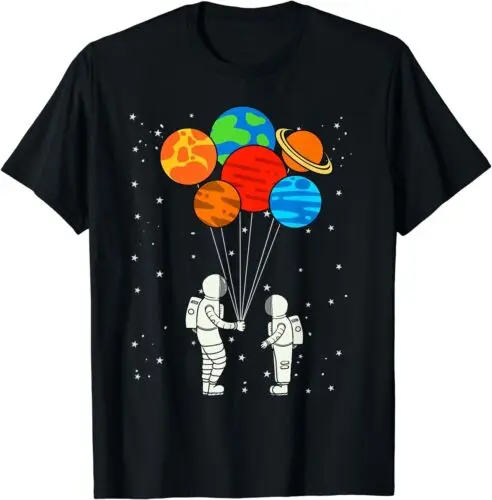 Planet Balloons Astronaut Planets Galaxy Space Outer T-Shirt