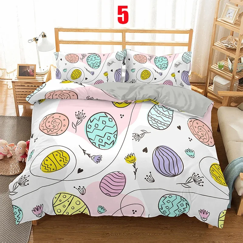 

Мягкие пасхальные яйца, комплект постельного белья с 3D принтом кролика, мультяшные яйца, пододеяльник, полиэстеровая наволочка, поздравление и подарки на Пасху