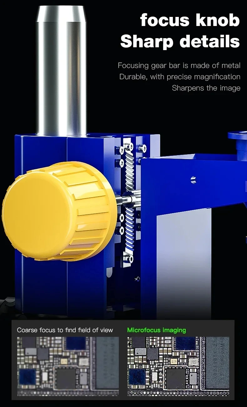 ميكانيكي E3-B11 7x-60x مجهر تكبير ستيريو ثلاثي العينيات سيمول البؤري للفحص المجهر وتصوير الفيديو #4