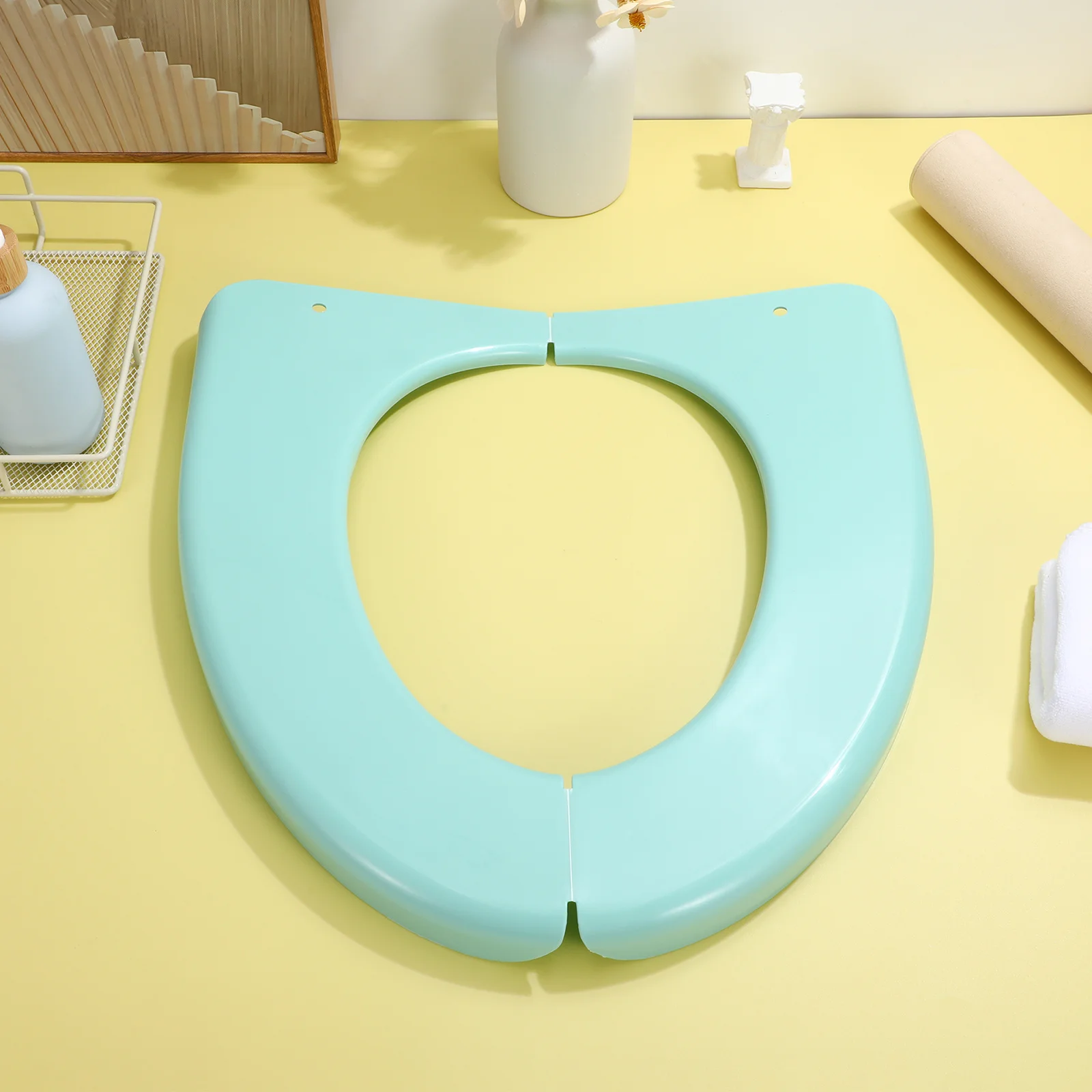 1 قطعة مقعد نونية قابل للطي PP البلاستيك غطاء مقعد التدريب المرحاض للمنزل السفر استخدام المحمولة المدمجة تصميم وسادة مريحة وسادة #4