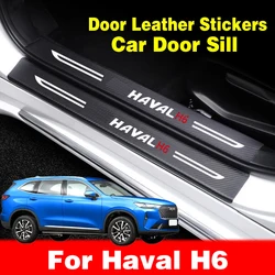 For Haval H6 2021 2022 2023 Car Door Sill Pedal Board Cover Trim Carbon Fiber Rear Bumper Trunk Sticker Auto Accessories