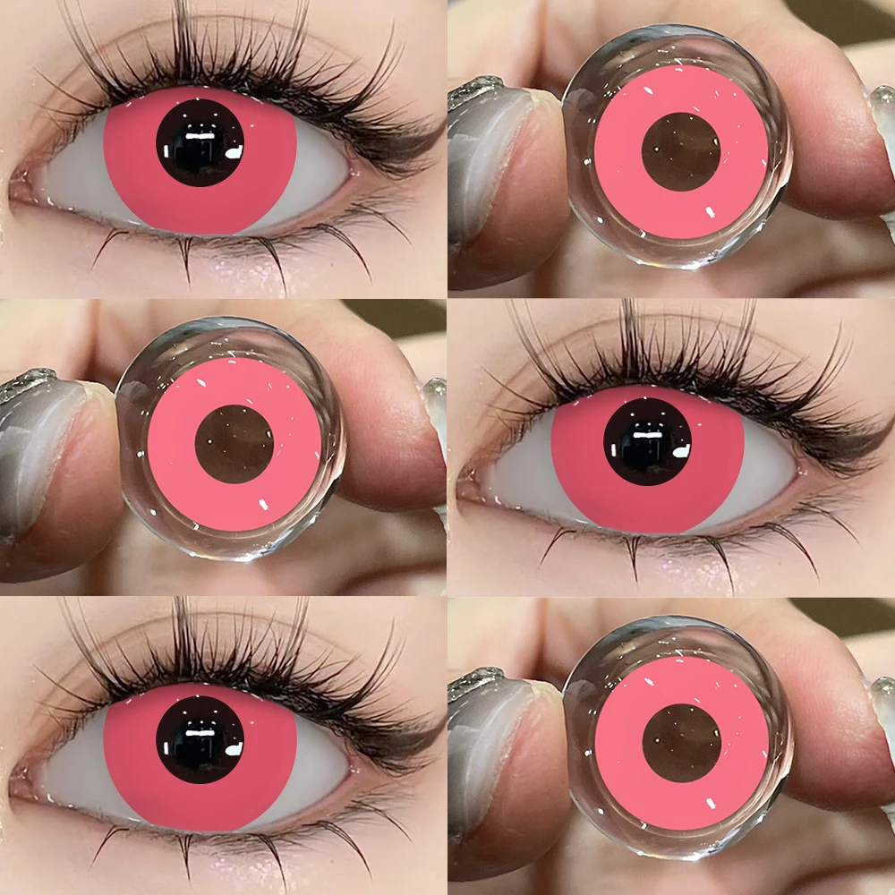 UYAAI Cosplay Kontaktlinsen Make-up Farbige Schüler Kosmetik Schönheit Rote Linsen Frau Cosplay Rosa Schüler Halloween Farbkontakte – Detail 16