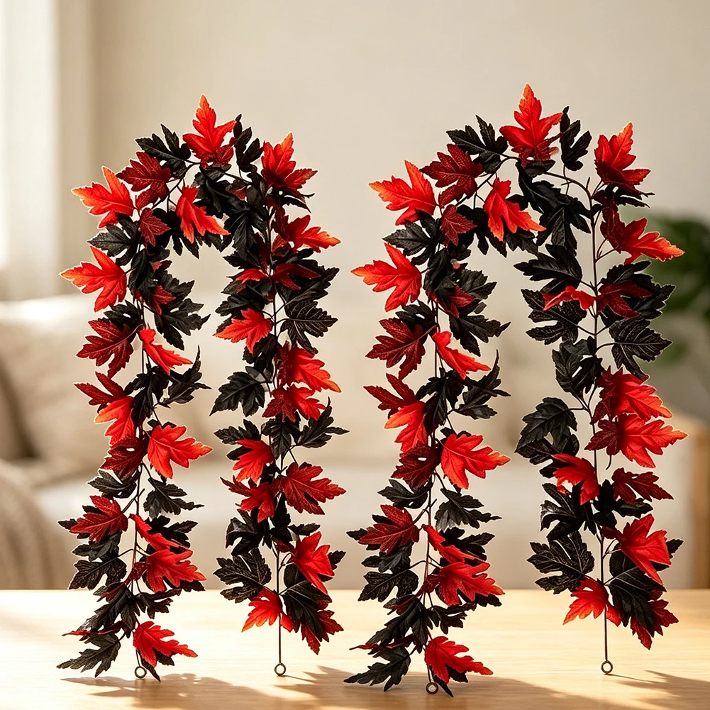 Synthetic Black Maple Vine Strips 175cm for Wall Art Table Centerpiece Shelf Styling and Wedding Arch Decoration