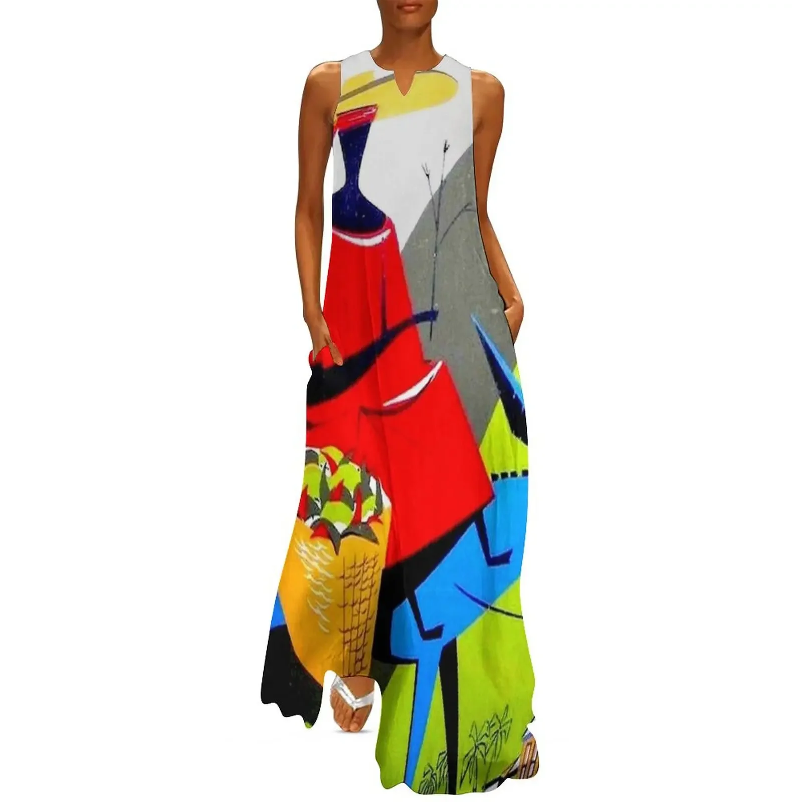 

HAITI : Vintage The Citadelle Travel Advertising Print Long Dress Summer women's clothing Dress