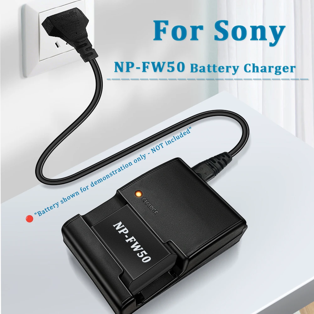 BC-VW1 Battery Charger for Sony A7S A5000 NEX-7 NEX-5C NEX3 RX10 A6000 A5100 A6300 A7R2 A7M2 5TL 5C Camera NP-FW50 Battery