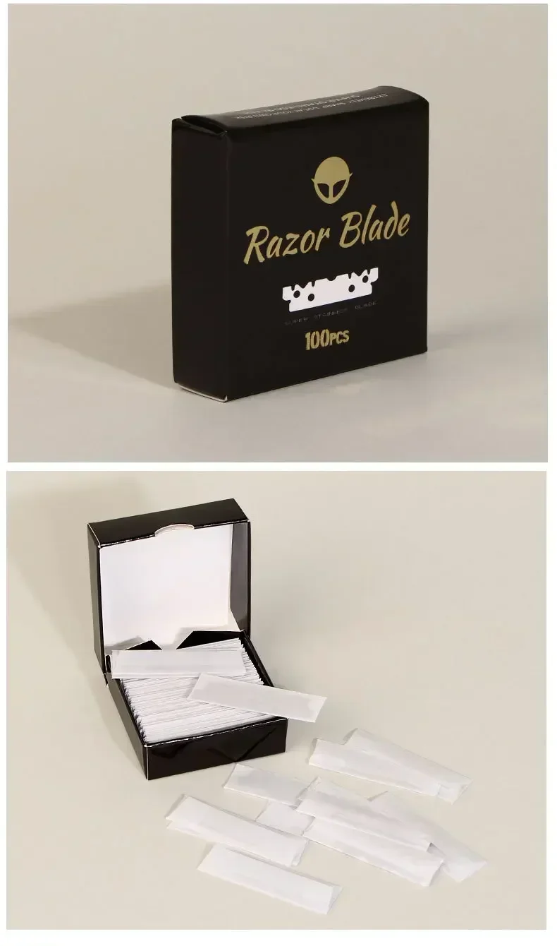30/50/100 قطعة شفرة حلاقة من جانب واحد رجالي شفرات حلاقة من الفولاذ المقاوم للصدأ ماكينة حلاقة يدوية شفرة حلاقة أدوات حلاقة