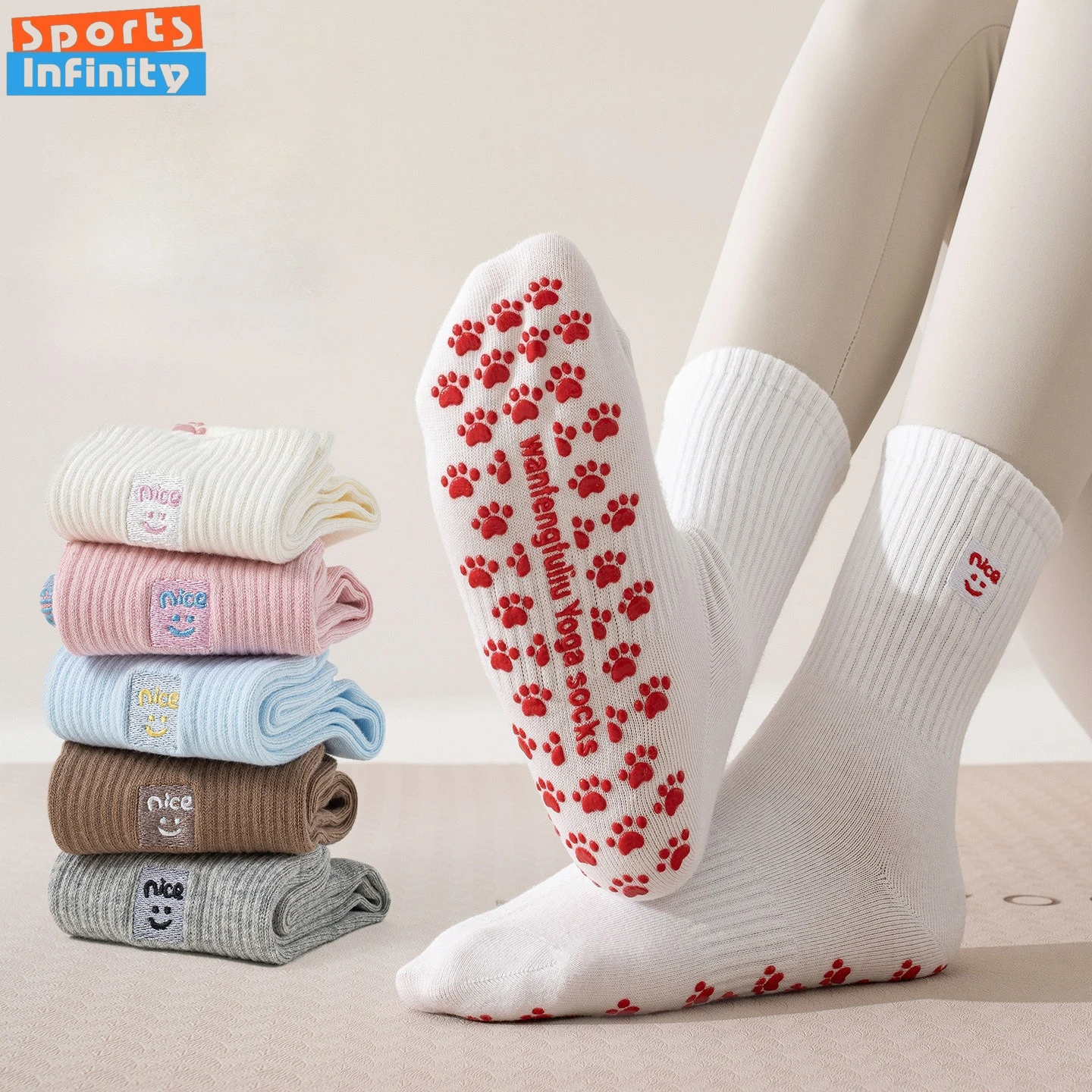 

Новые модные носки для йоги, женские силиконовые противоскользящие профессиональные носки для пилатеса, несколько цветов, спортивные носки для фитнеса, бега и тренировок