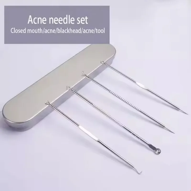 11 pçs pinças de cabelo encravado acne remoção cravo agulhas pontos pretos limpador poros limpeza profunda rosto cuidados com a pele ferramentas