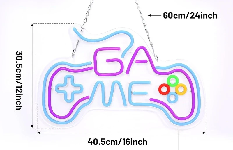 Gamer Neon Wall Decor เกมคอนโทรลเลอร์ป้ายนีออนสําหรับ Game Boy Room Decor USB Powered Dimmable Gamepad รูปร่าง LED ห้องนอนวัยรุ่นของขวัญ