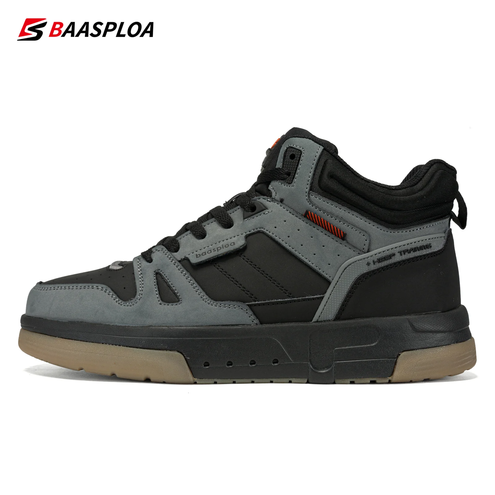 Baasploa sepatu katun pria, sneaker Skateboard hangat antiselip kasual musim dingin tahan aus