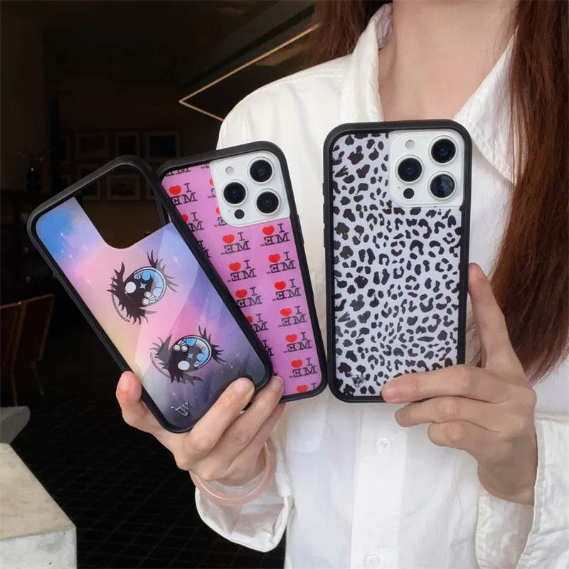 حافظة لهاتف آيفون 16 15 14 13 12 Pro Max Plus Luxury WF Sandy Eyes غطاء خلفي Funda Y2K من Wildflower ins Snow Me