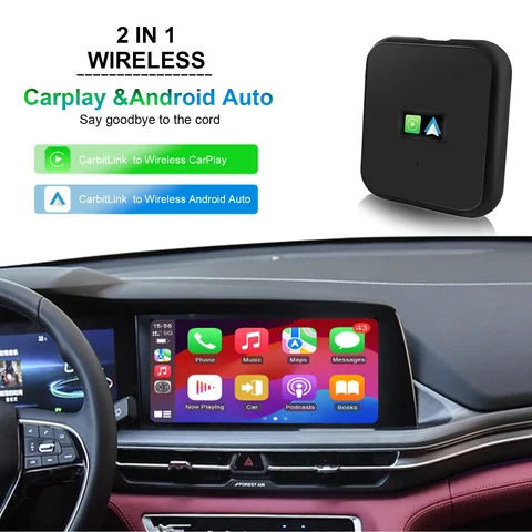 2 In 1 Wireless Plug&Play Carbitlink Adapter To Carplay Android Auto…