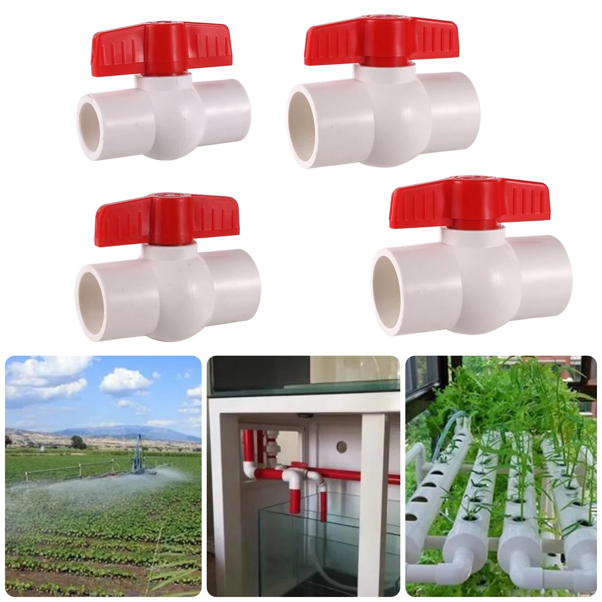 ID20/25/32/40mm PVC papillon Valve interrupteur ménage approvisionnement en eau jardin Irrigation Aquarium système de Drainage raccords de tuyauterie 5 pièces