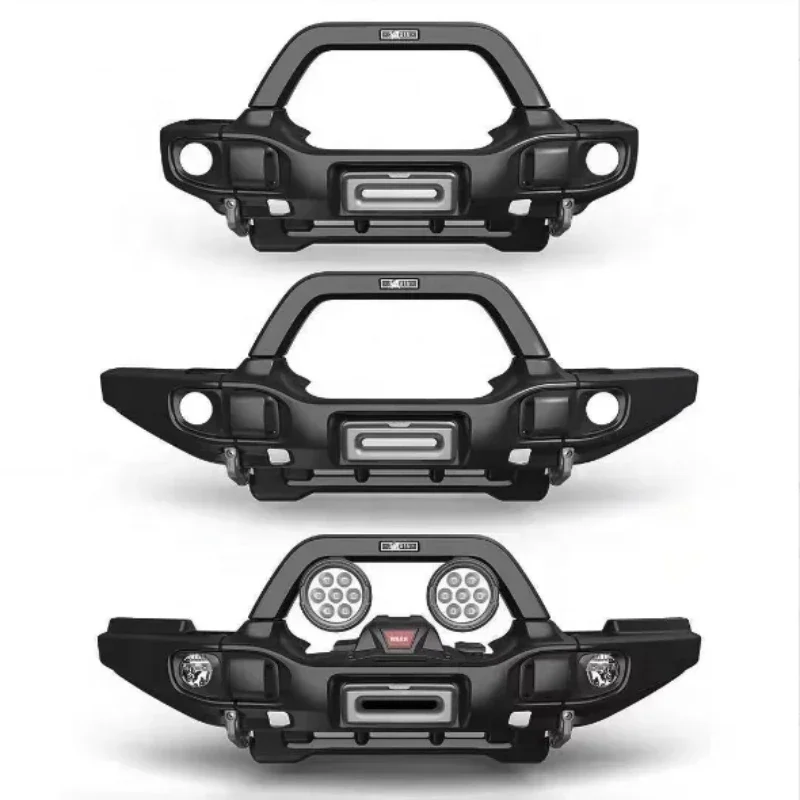 Steel Mid Width Stubby Full Width Front Bumper for  W/ Fog Light Bar for