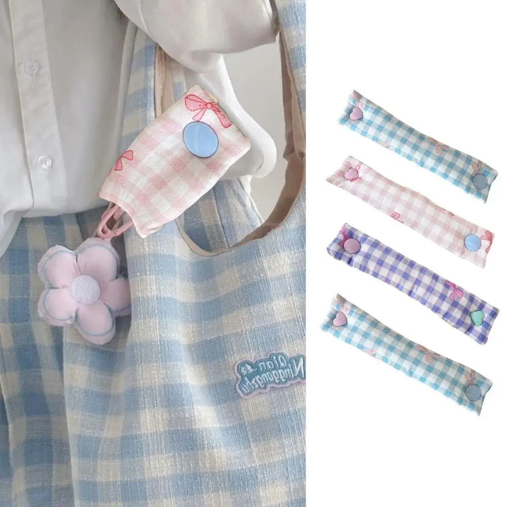 

Korean Style Fabric Bag Buckle Portable Keychain Pendant Cute Strap Buckle For Handbag Cute Reusable Data Cable Storage Buckle