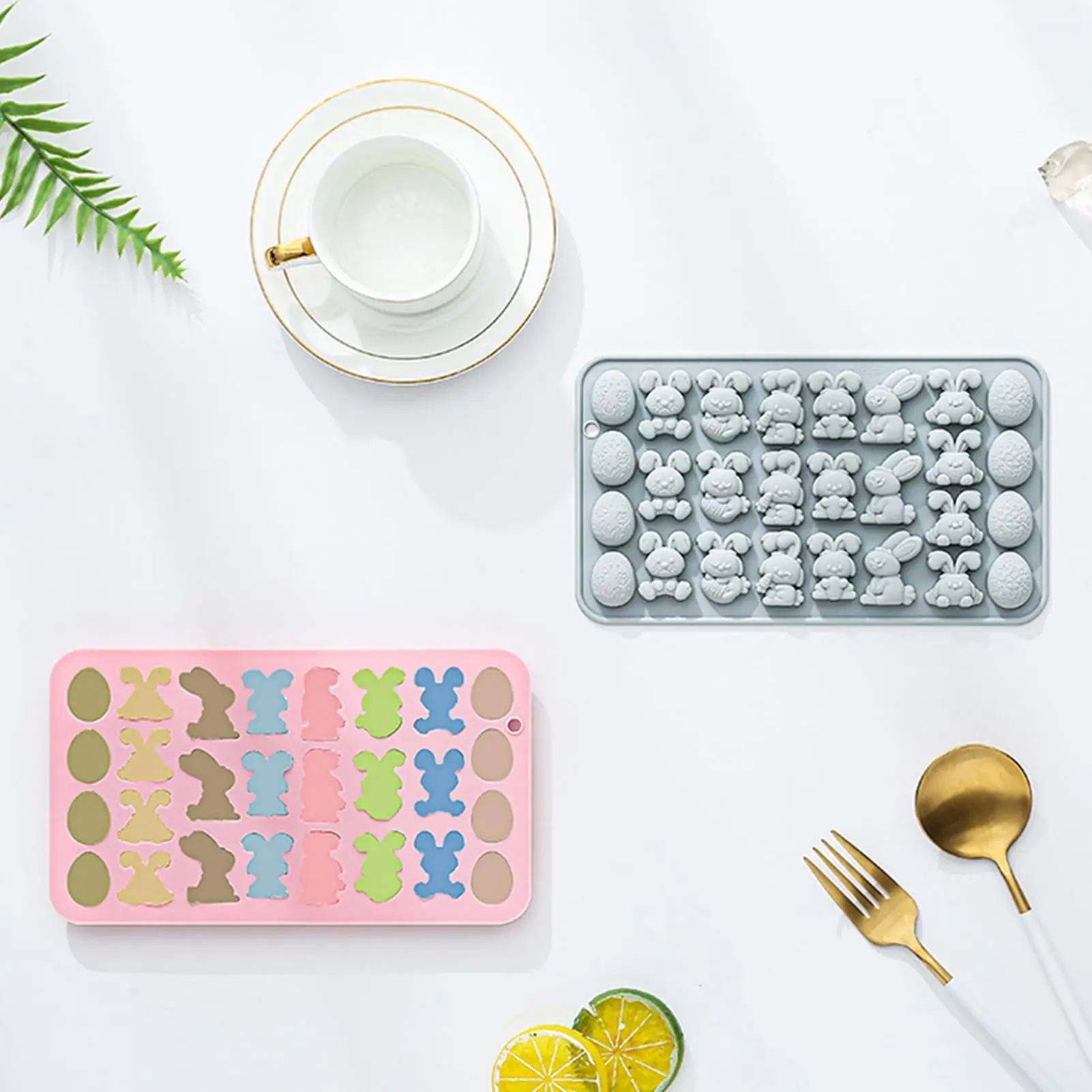 Easter Silicone Molds Nonstick Food Grade Baking Pan Easter Egg Silicone Mold Pan For Cookie Muffin Jelly Dessert Cake
