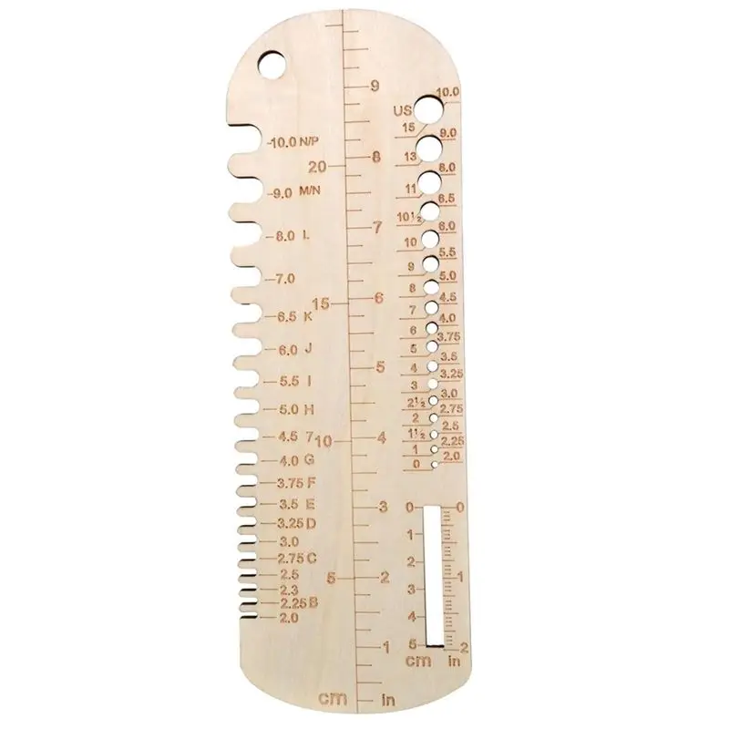 Sock Knitting Ruler Wooden Knitting Needle Size Gauge Measuring Tool Sock Accurate Ruler Knit Blocker For DIY-A68E